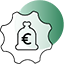 Ένα λογότυπο μιας τσάντας με το σύμβολο του ευρώ