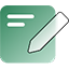 A green square with a pencil in it