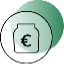 a logo of a bag with a euro sign