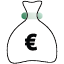 Μια τσάντα με χρήματα με το σύμβολο του ευρώ