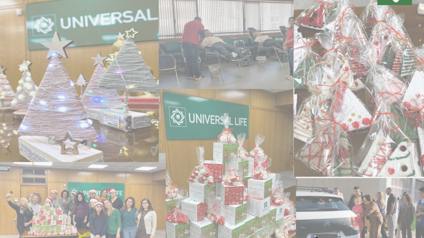 Collage of various photos with Christmas activities