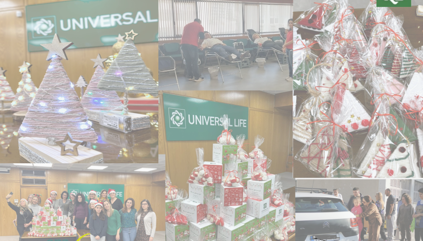 Collage of various photos with Christmas activities